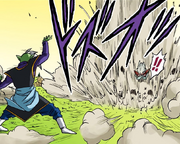 Zamasu uses an Exploding Wave on Kibito