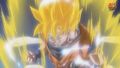 Goku powers up in his Super Saiyan 2 form