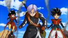The Heroine, Xeno Trunks, and the Hero in 5th God mission promo