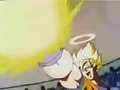 Goku firing a Ki Blast at Pikkon