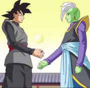 Goku black and zamasu become allies