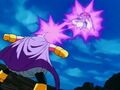 Majin Buu fires the Cookie Beam at Dabura