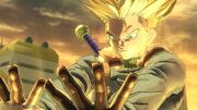 DBXV2 A Desperate History Saga (Fighting for Hope! Future Warrior Gohan 6 cutscene) Future Super Saiyan Time Patrol Trunks' Burning Attack (post firing)