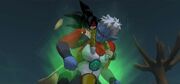 Freed from Mira's control, Bardock sacrifices himself in an attempt to defeat Mira