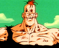 Recoome is surprised by Krillin's attack but is left unscathed