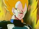 Super Saiyan Vegeta preparing to battle against Android 18