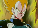 Super Saiyan Vegeta preparing to battle against Android 18