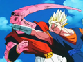 Super Vegito punches Super Buu in the face