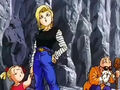 Android 18 with her daughter and Roshi