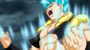 Gogeta Super Saiyan Azul en un corto animado promocional de Super Dragon Ball Heroes Misión del universo 12.