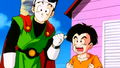 Gohan breaking the 4th Wall in his Great Saiyaman Suit