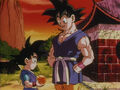 Goku Jr. with his ancestor Goku in A Hero's Legacy