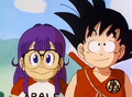 Arale and Goku in Dragon Ball