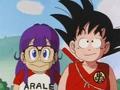 Arale and Goku in Dragon Ball