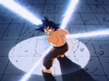 Goku charges the Super Kamehameha