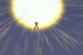 Goku prepares a Spirit Bomb