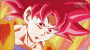 Goku Supersaiyano Dios en el anime de Super Dragon Ball Heroes: Universe Mission.