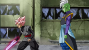Black interviene en la pelea de Goku vs Zamas