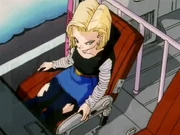 Android 18 in a chair