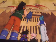 Goku, Bulma, Oolong, Yamcha e Pual raggiungono il castello di Pilaf