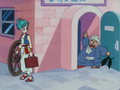 The shopkeeper realizes Bulma is not a Rabbit