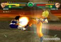 Super Saiyan Goku kicking Vegeta