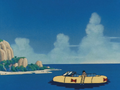 Blue soldiers' boat