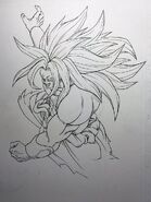 Toyotarō's drawing of God Broly