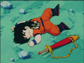 Gohan sleeping beside the sword