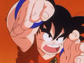 Goku aggressively fighting with Chun