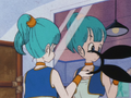 Bulma takes off the rabbit ears