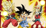 Beat y Note Supersaiyano con Goku (GT) en Dragon Ball Heroes
