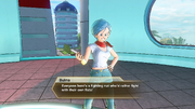 DBXV2 Hero Colossuem Saga - Promoter by Night Bulma fuming over the lack of interest in the Hero Colosseum (Cutscene)