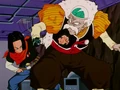 Android 17 impales Dr. Gero from behind