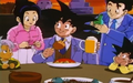 The Son family at Bulma's party