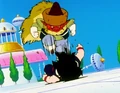 Salt steps on Gohan's stomach