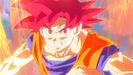 Super Saiyan God Goku during his battle against Beerus