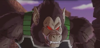Bardock "training" Goku jr as an Oozaru