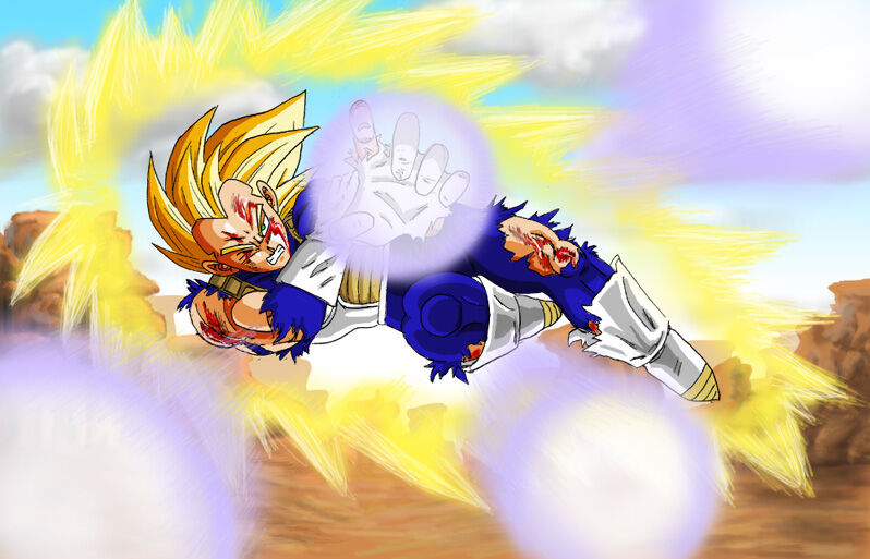 After Vegeta use Final Flash to Cell and nothing happen fanart