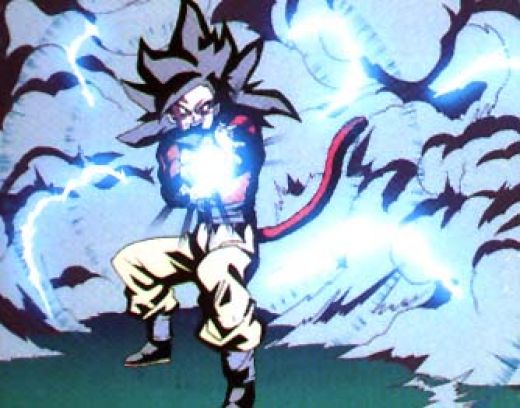 goku super saiyan 4 kamehameha x100