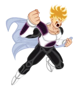 1. Koshu con la armadura de la O.A.M.I. en Super Saiyajin