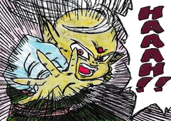 Agon launching a ki attack