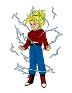 A drawing of Super Saiyan 2 Ledas by Malik666 which has been colored by Hyper Zergling