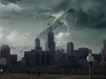 Dogora attacks a city.