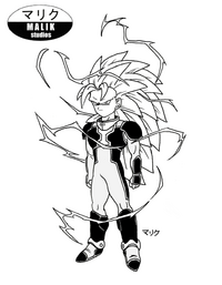 A drawing of Super Saiyan 3 Ledas by Malik666