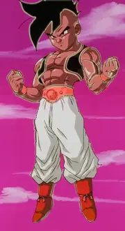 Uub transforming into Super Majuub State.