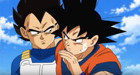 Goku asking Vegeta about Hit