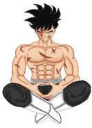 2. Koshu con su atuendo de entrenamiento