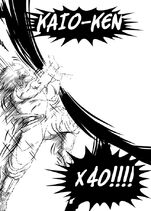 Yamcha uses his Kaioken against Goku