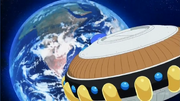 Sorbet's Spaceship about to enter the Earth by the end of DBS Episode 20 01.png